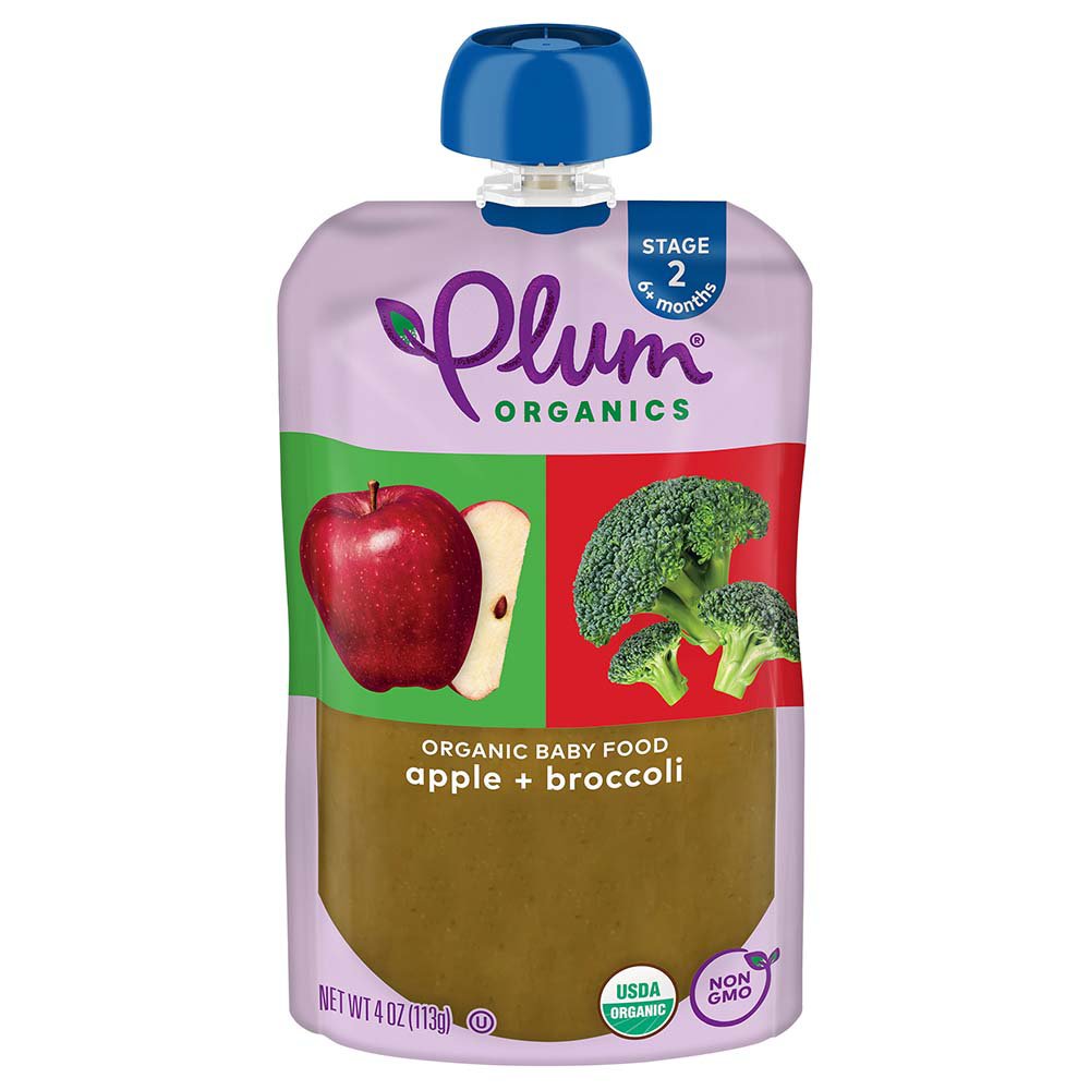 Plum Organics Baby Food Pouch Apple & Broccoli Shop Baby Food at HEB