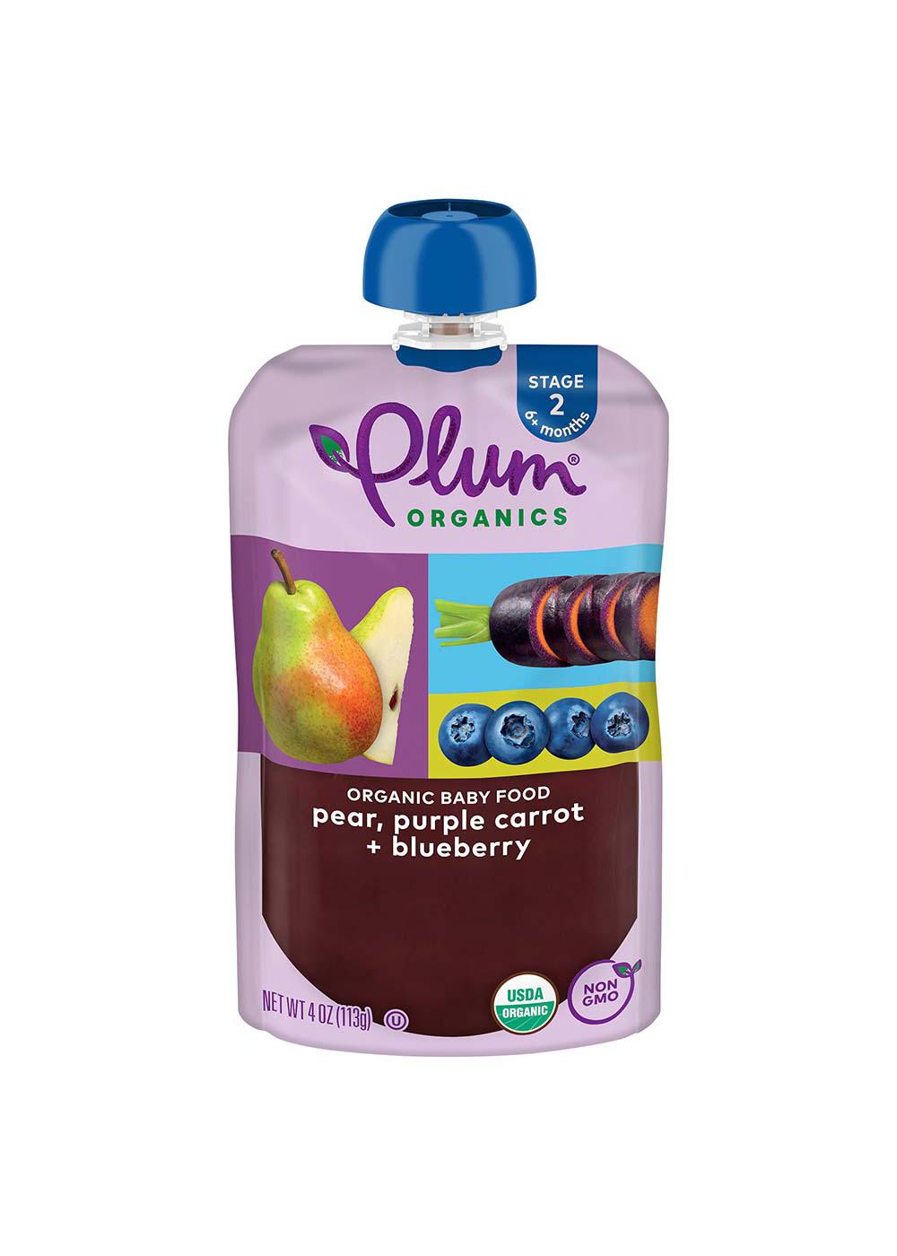 Plum Organics Baby Food Pouch - Pear, Purple Carrot +Blueberry; image 1 of 3