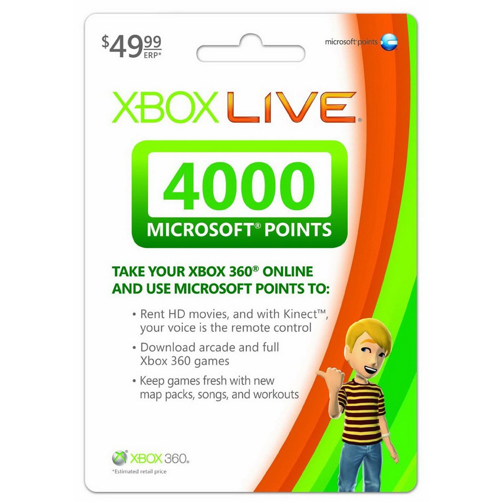 Shop Microsoft Xbox Live 4000 Microsoft 