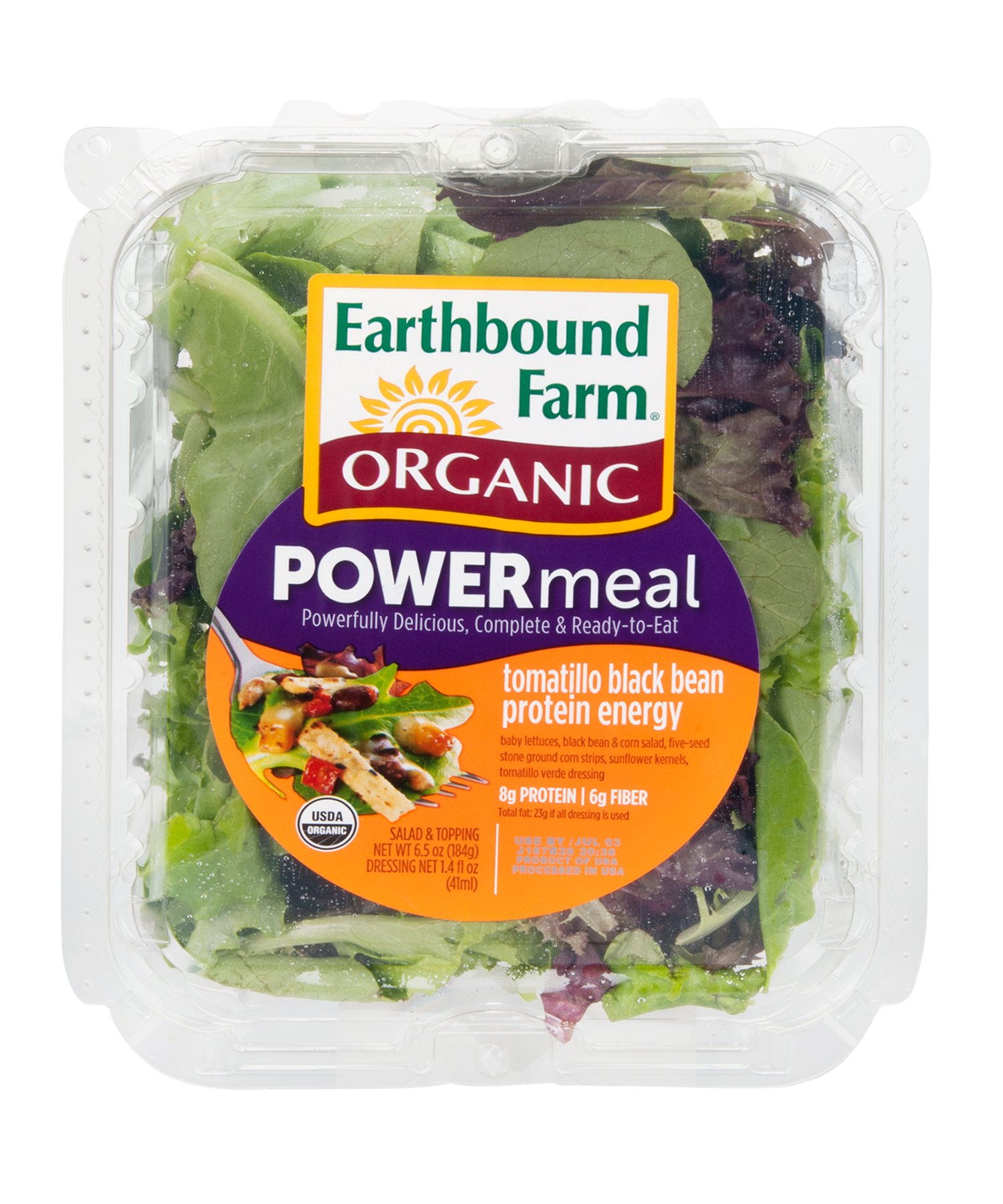 Earthbound Farm Organic Power Meal Tomatillo Black Bean Protein Energy