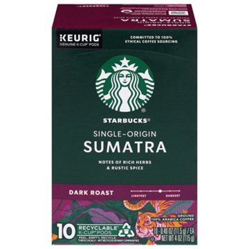 Starbucks Sumatra Dark Roast Single Serve Coffee K Cups