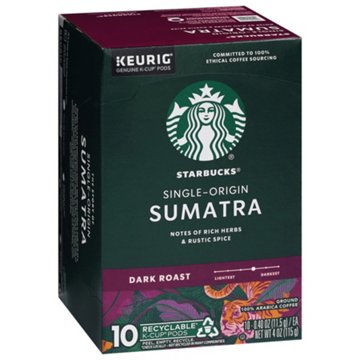 Starbucks Sumatra Dark Roast Single Serve Coffee K Cups