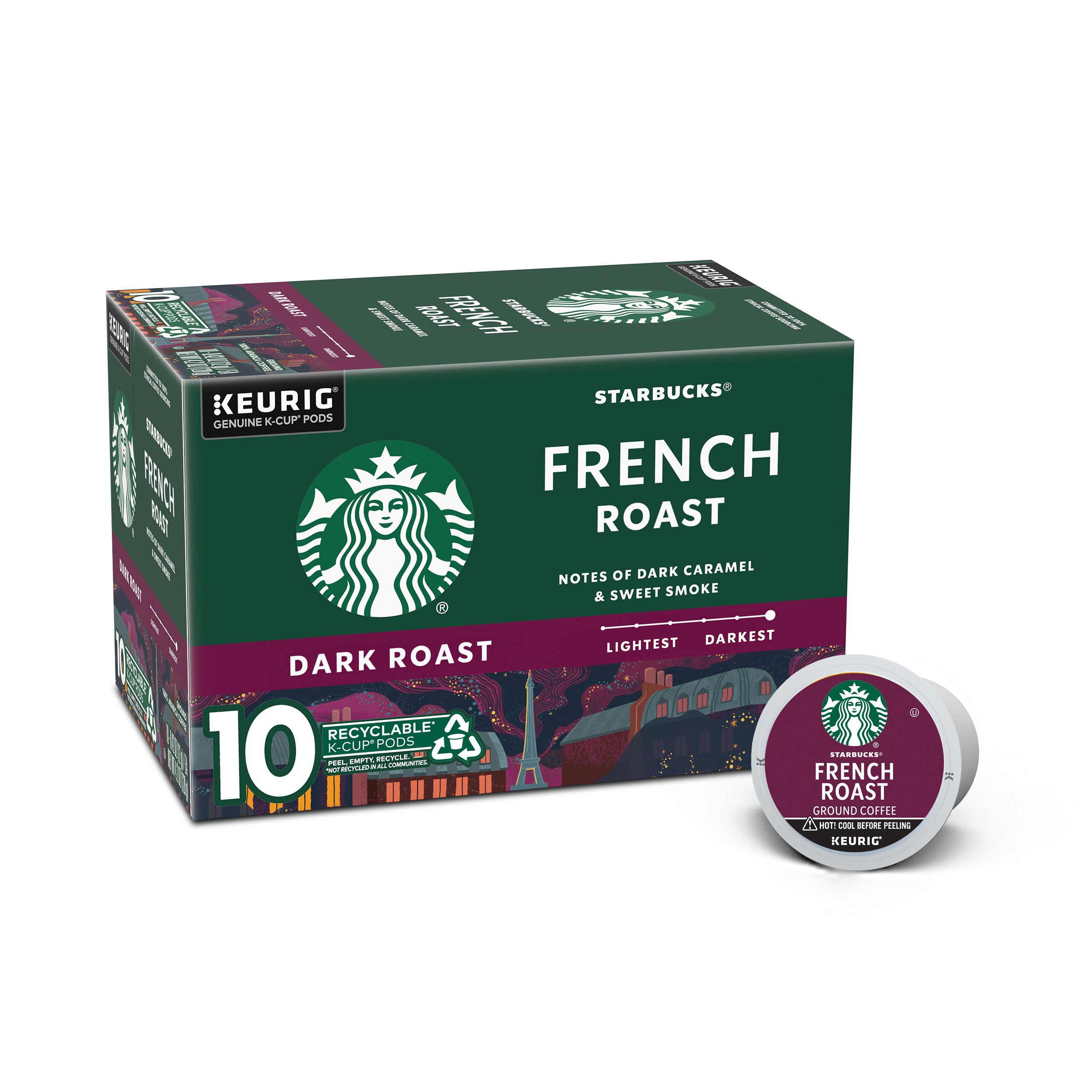 Starbucks French Roast Dark Roast Single Serve Coffee K Cups Shop Coffee At H E B