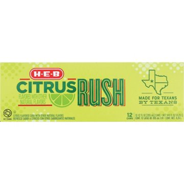 H-E-B Citrus Rush Soda 12 pk Cans, 12 oz