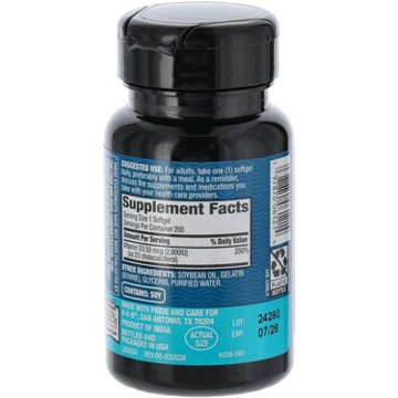 H-E-B Vitamins D3 50 mcg (2,000 IU) Softgels, 200 ct