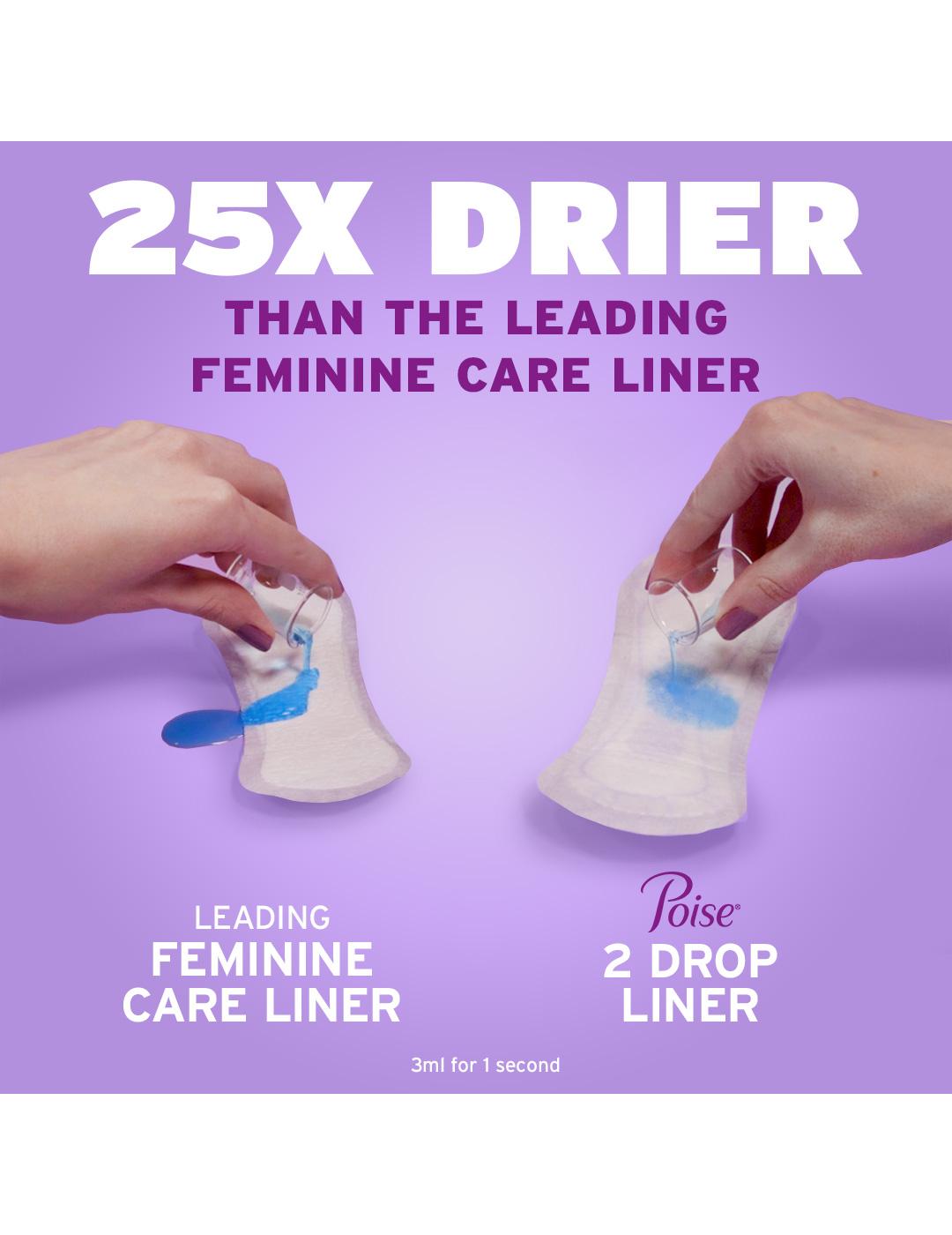 Poise Daily Incontinence Liners, 2 Drop Very Light Absorbency, Regular; image 4 of 5