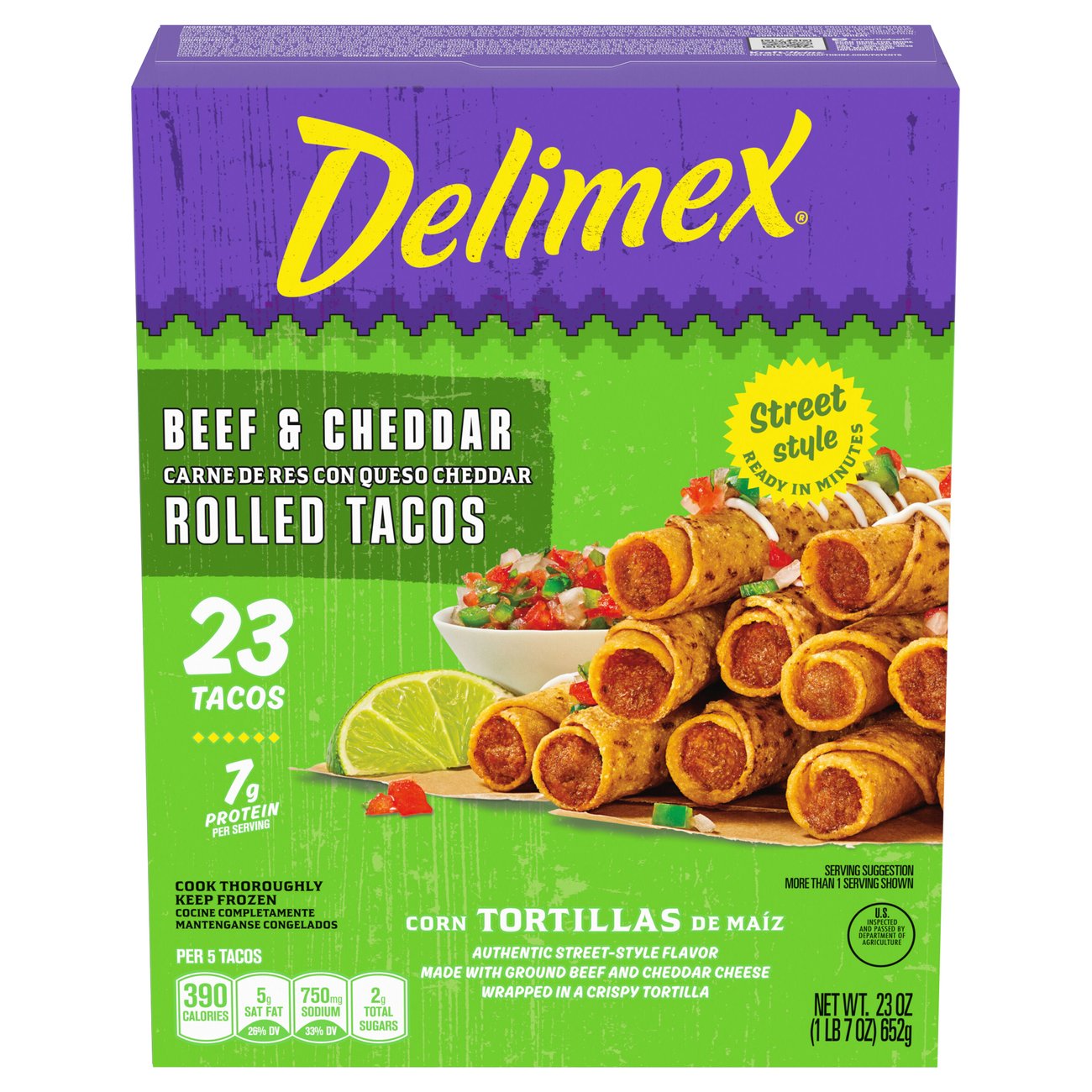 Delimex Beef & Cheddar Rolled Tacos Shop Entrees & Sides at HEB