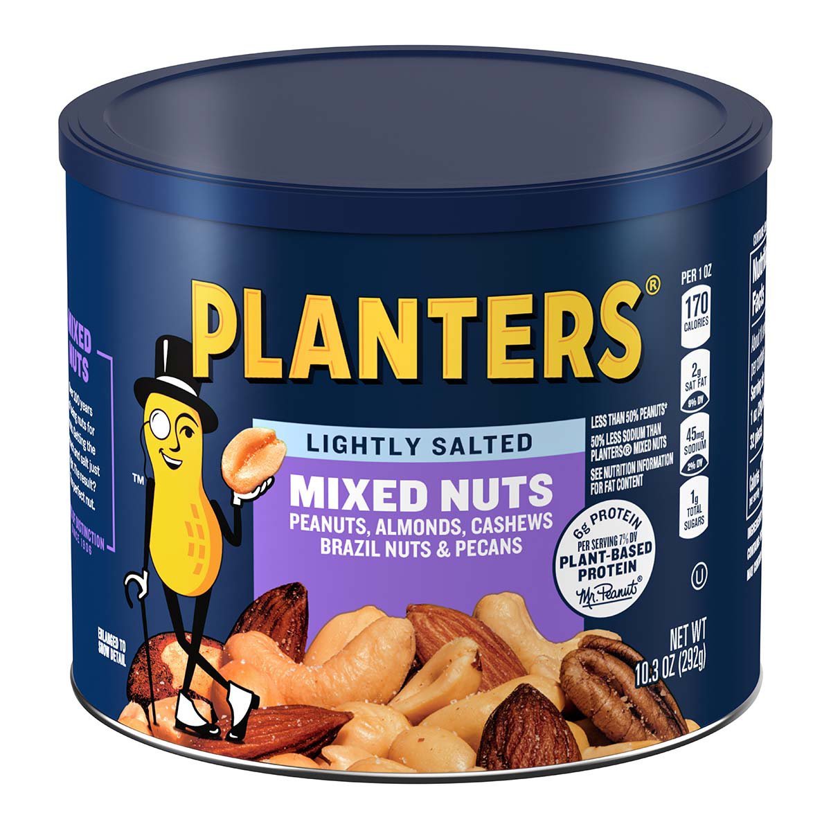 Planters Lightly Salted Mixed Nuts with Less Than 50 Peanuts Shop
