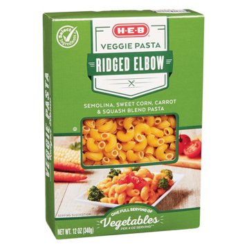 H-E-B Ridged Elbow Veggie Pasta, 12 oz