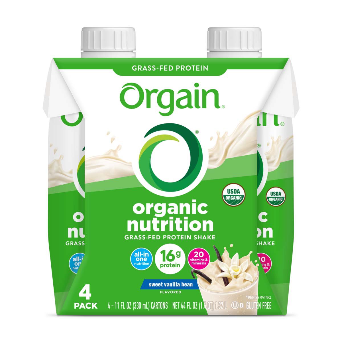 Orgain Organic Nutrition AllinOne Vanilla Shake 4 pk Shop Diet