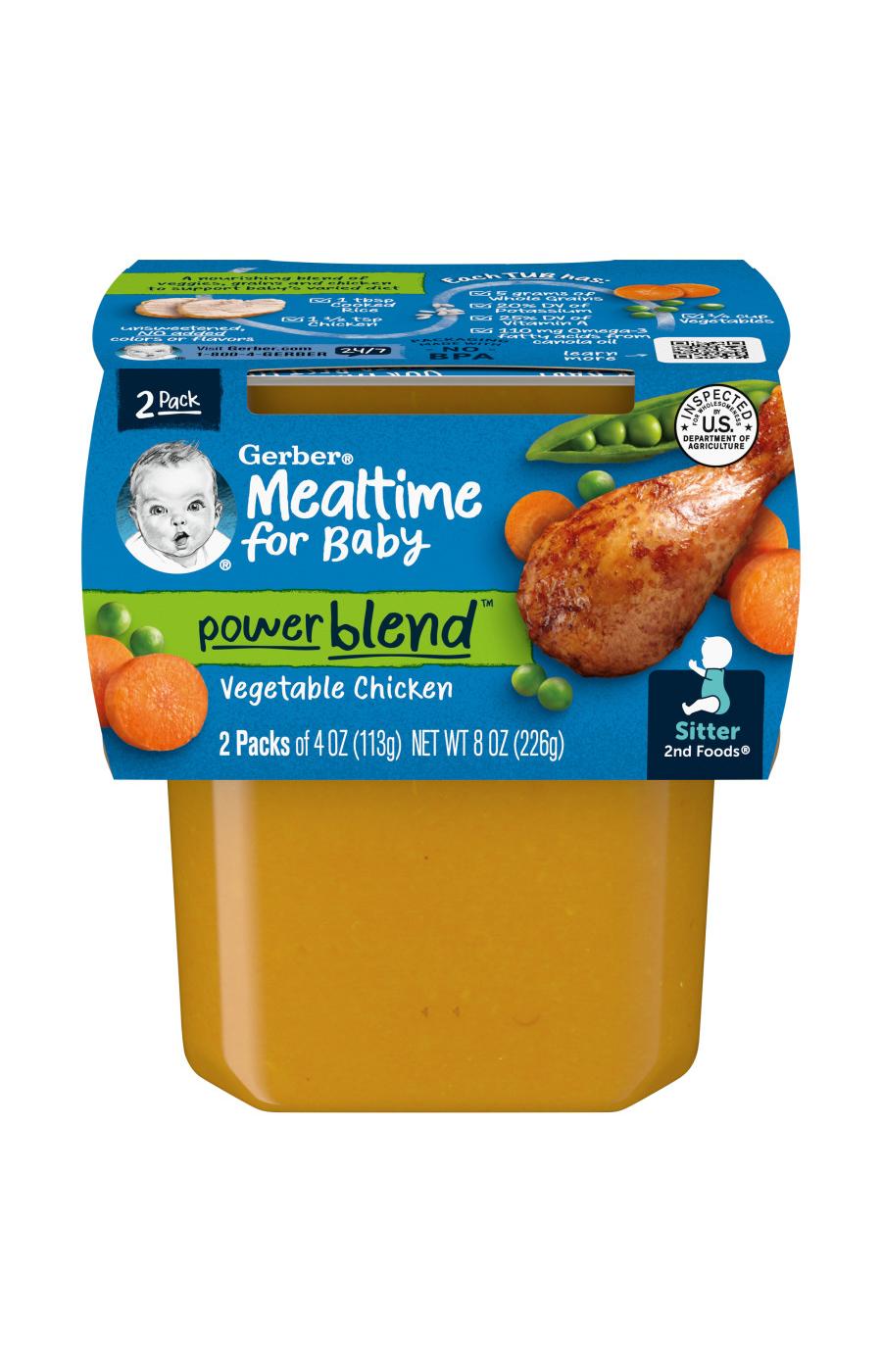 Gerber Mealtime for Baby Powerblend 2nd Foods - Vegetable Chicken; image 1 of 8