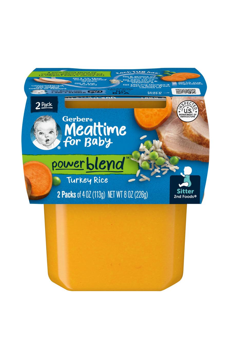 Gerber Mealtime for Baby Powerblend 2nd Foods - Turkey & Rice; image 1 of 8