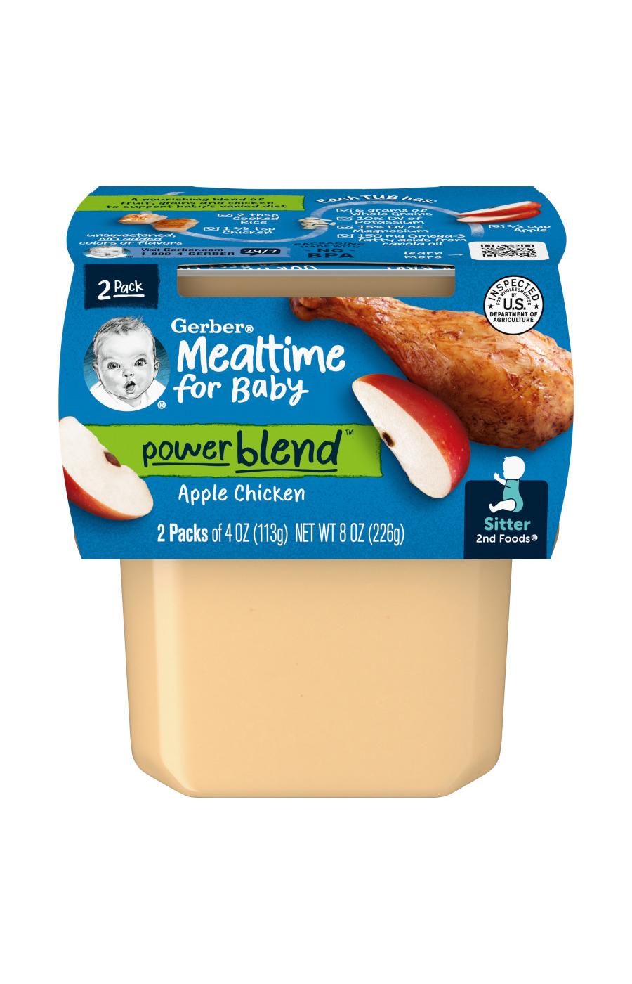 Gerber Mealtime for Baby Powerblend 2nd Foods - Apple & Chicken; image 1 of 8