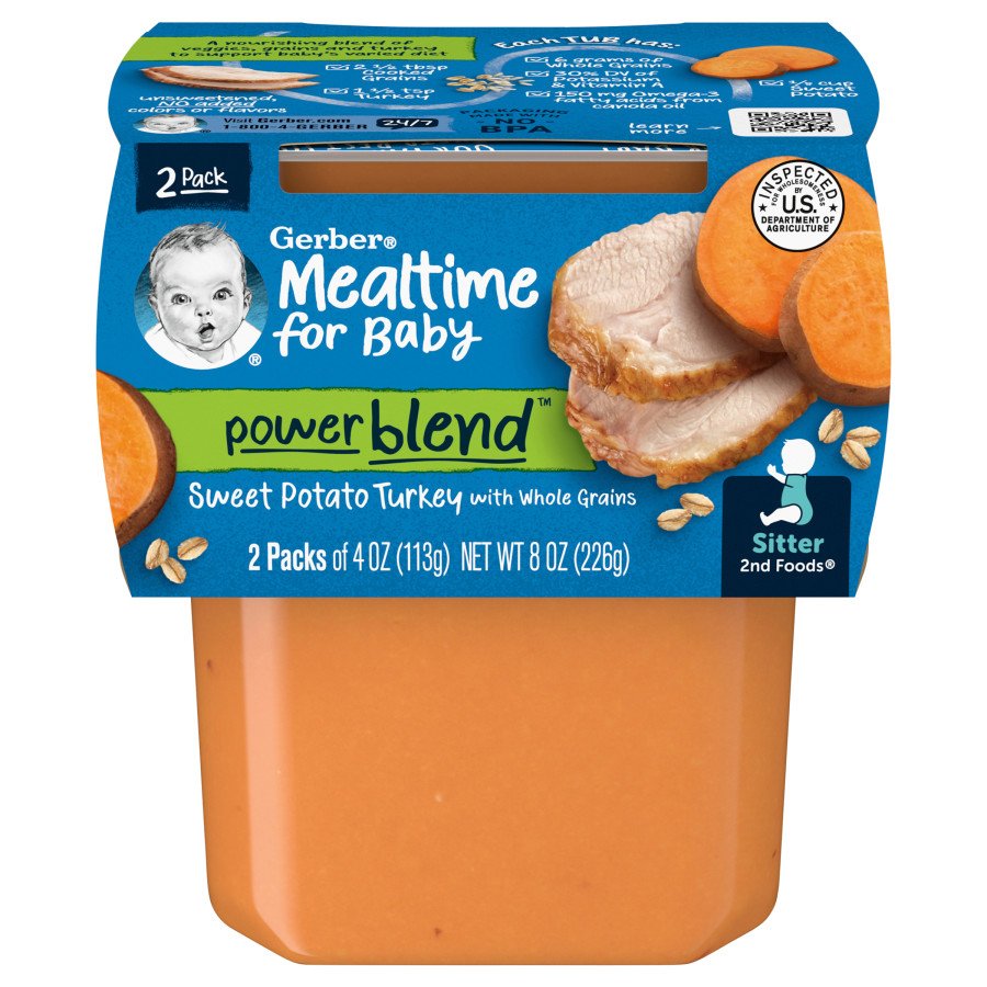Gerber Mealtime for Baby Powerblend 2nd Foods - Sweet Potato & Turkey -  Shop Baby Food at H-E-B