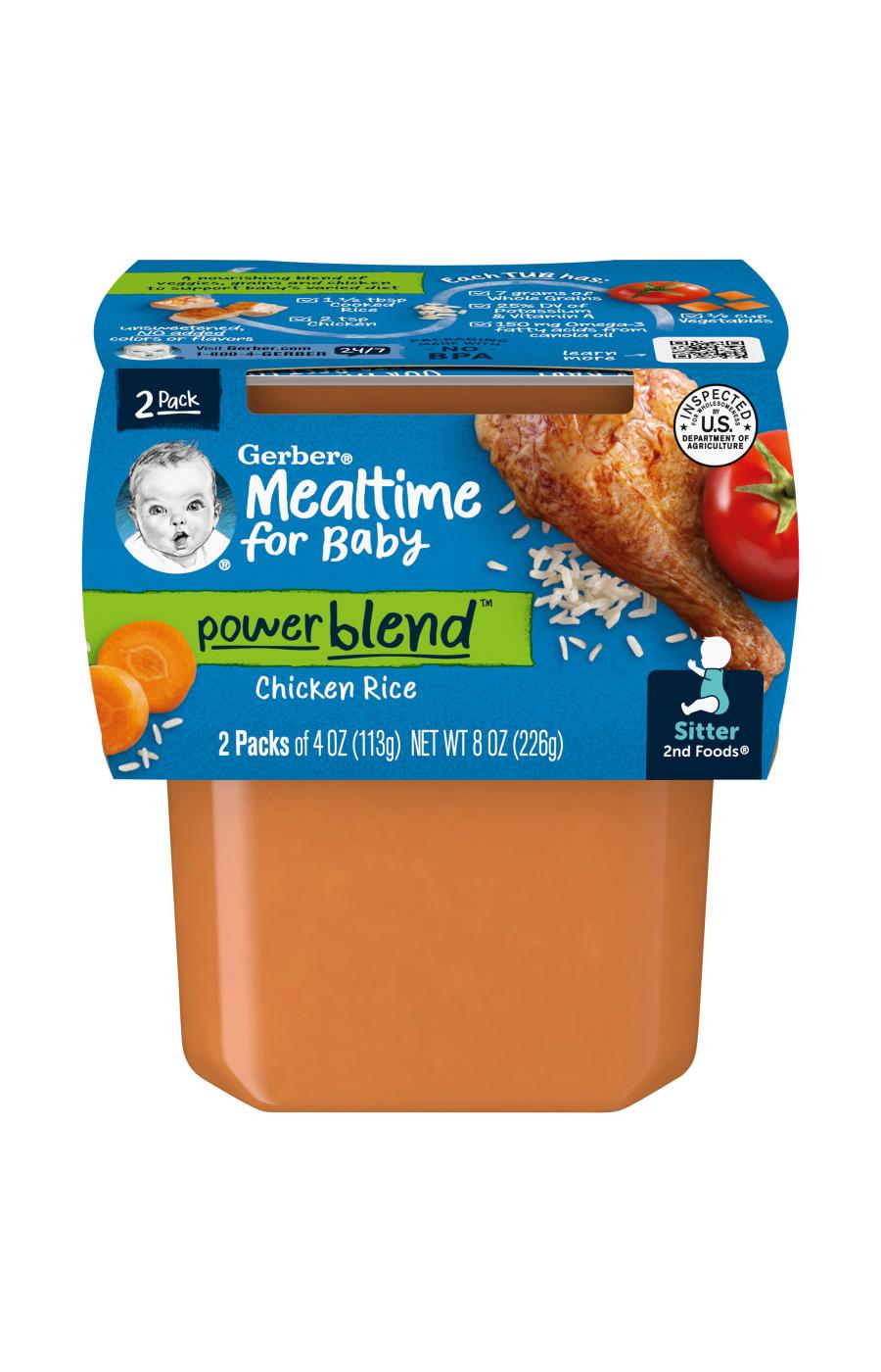 Gerber Mealtime for Baby Powerblend 2nd Foods - Chicken & Rice; image 1 of 8