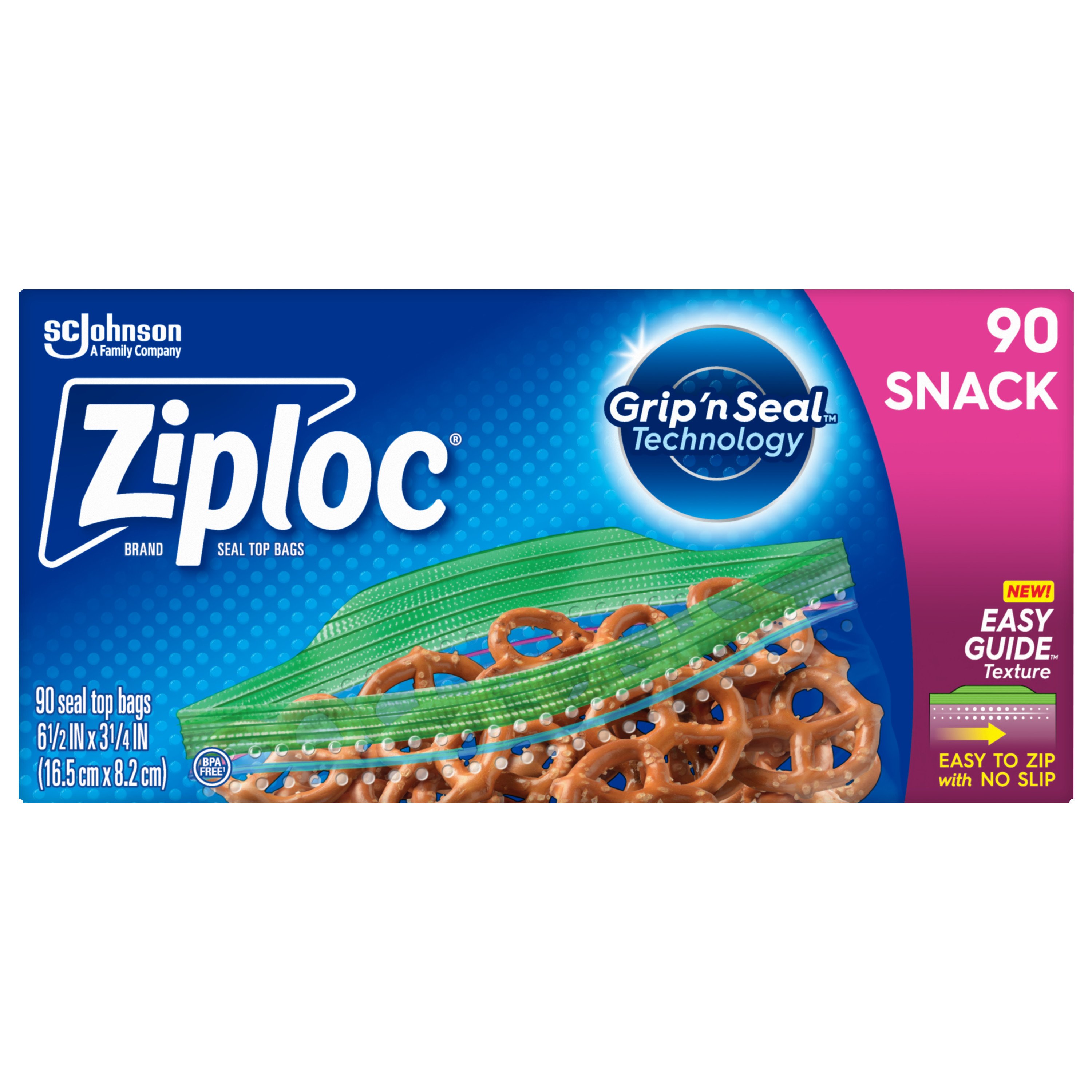 Ziploc Double Zipper Snack Bags