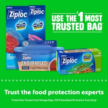 Ziploc Snack Bags with EasyGuide Texture, Grip ’n Seal Technology, 108 ct