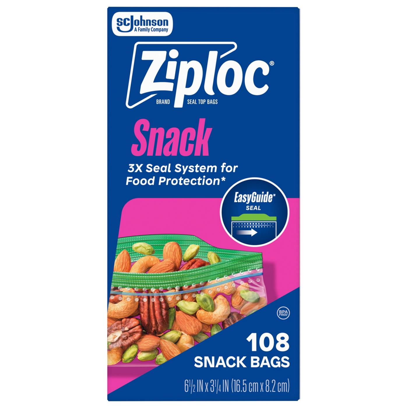 Ziploc Snack Bags with EasyGuide Texture, Grip ’n Seal Technology; image 12 of 16