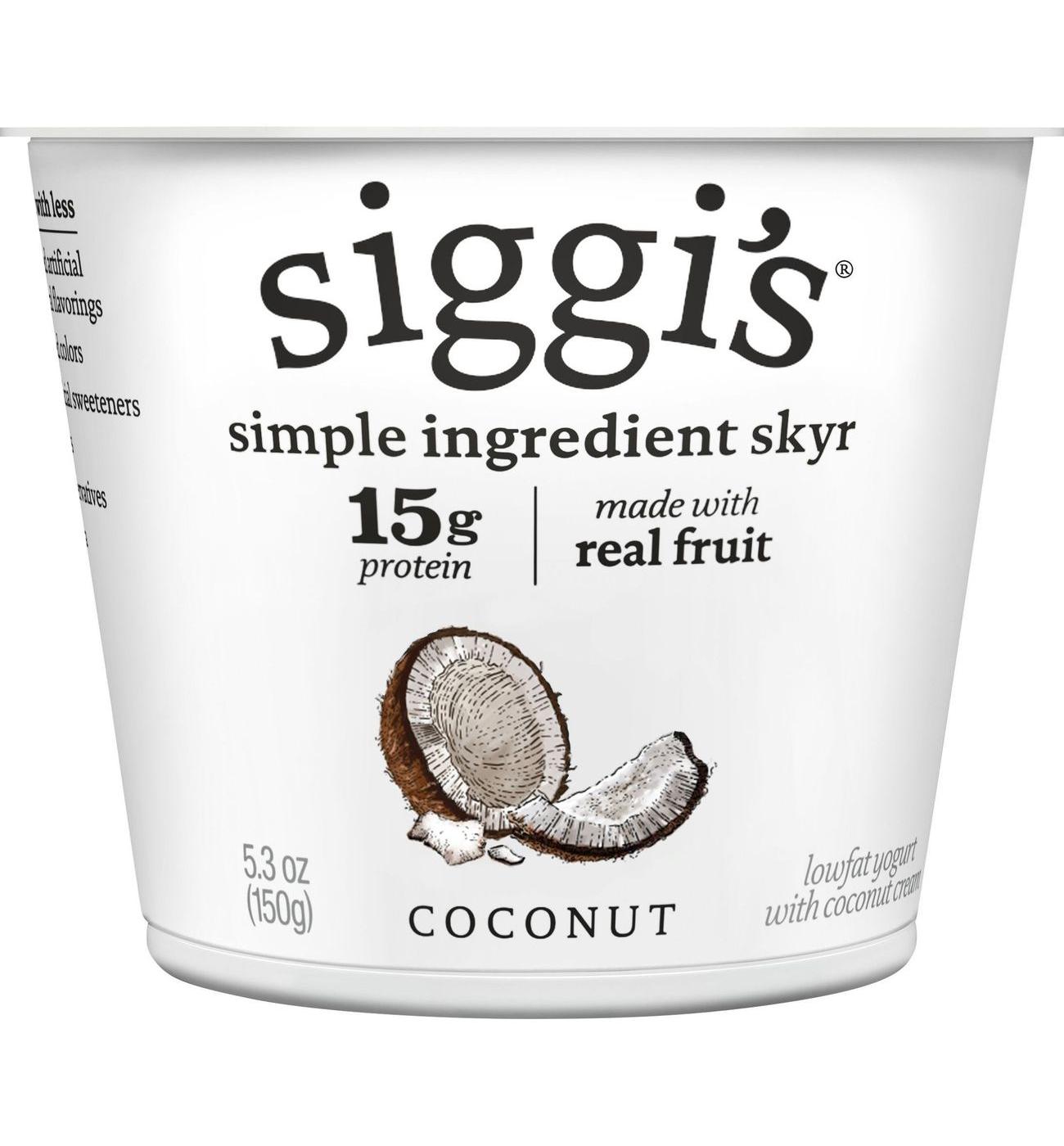 Siggi's 2% Non-Fat Strained Skyr Yogurt - Coconut; image 1 of 5