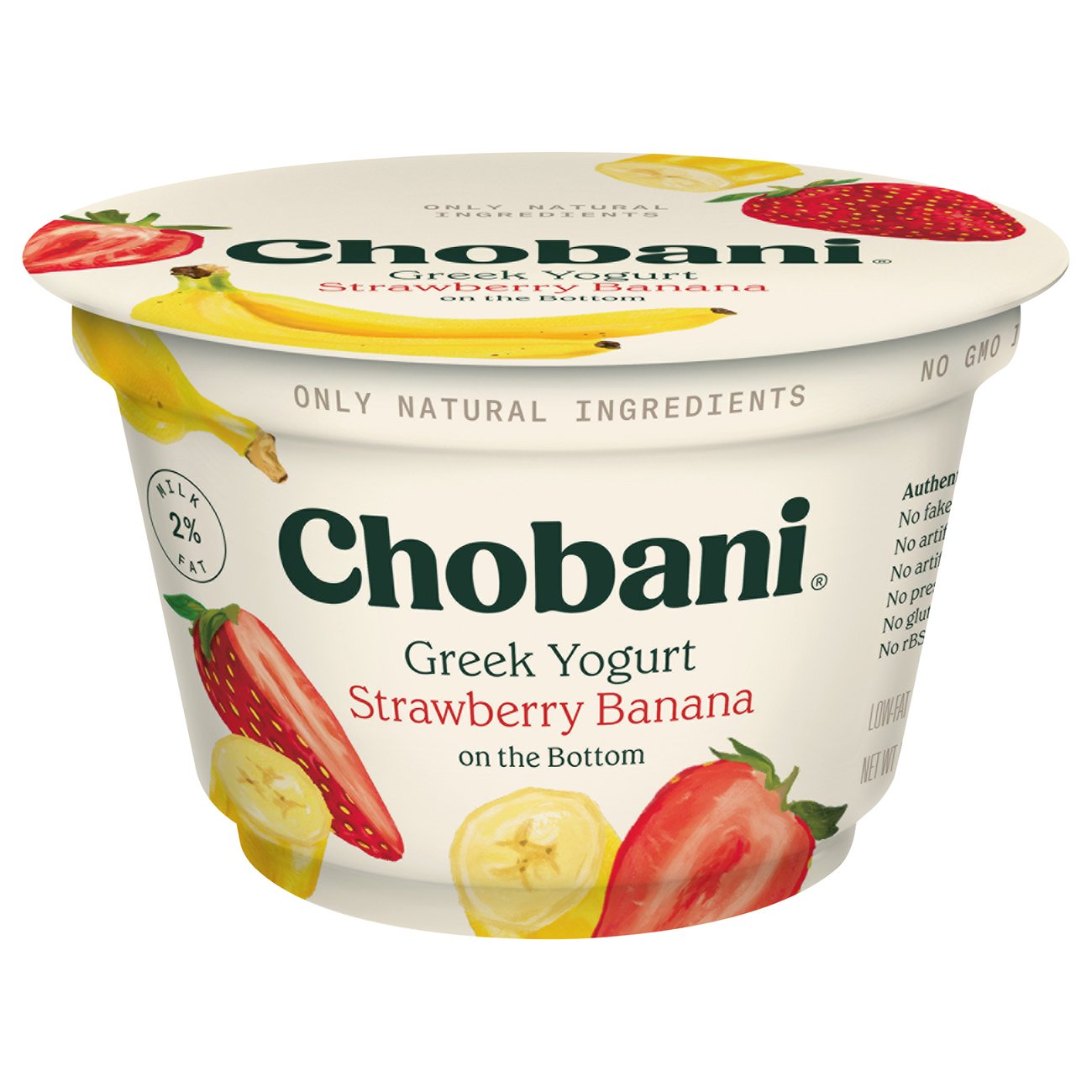 Chobani LowFat Strawberry Banana on the Bottom Greek Yogurt Shop