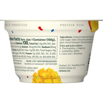 Chobani Low-Fat Mango on the Bottom Greek Yogurt