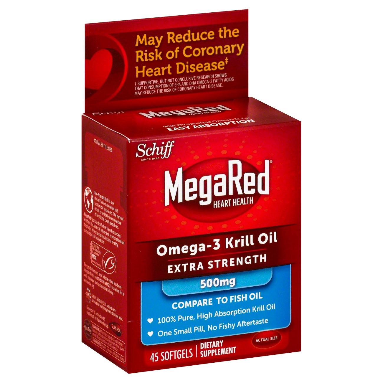 Schiff MegaRed Omega-3 Krill Oil Extra Strength 500 mg ...