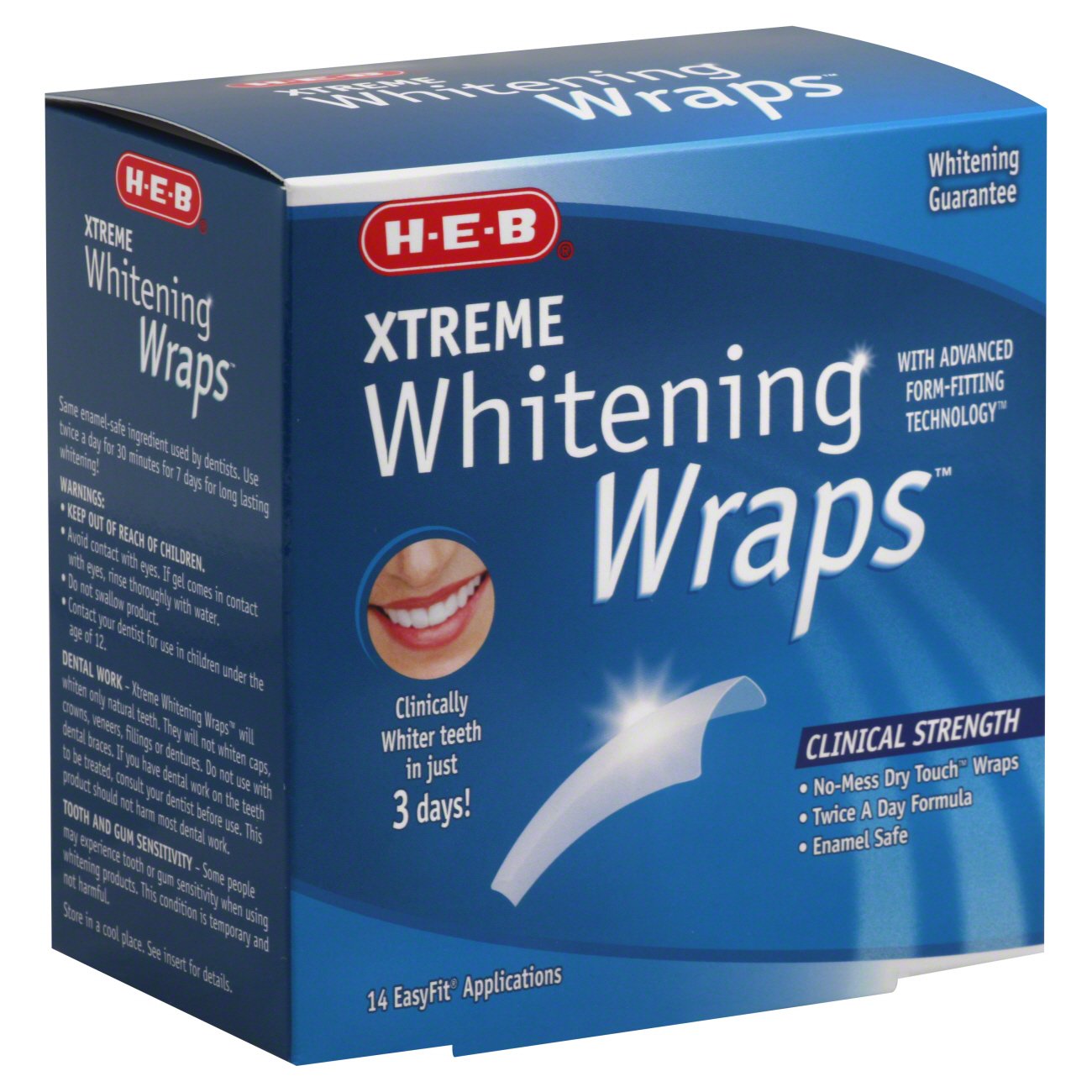 HEB Clinical Strength Xtreme Whitening Wraps Shop Whiteners at HEB