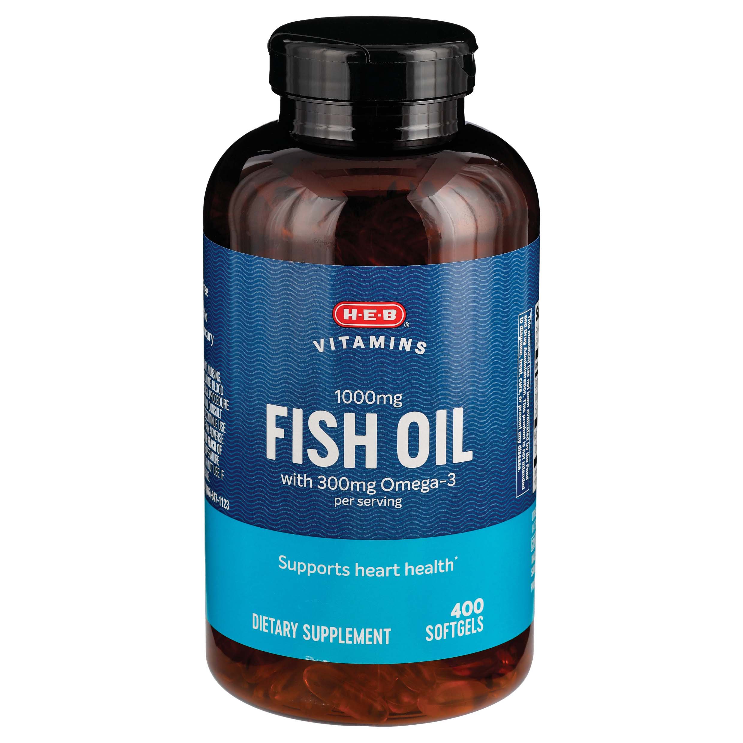 H E B Fish Oil 1000 Mg Omega 3 Softgels Shop Diet Fitness At H E B