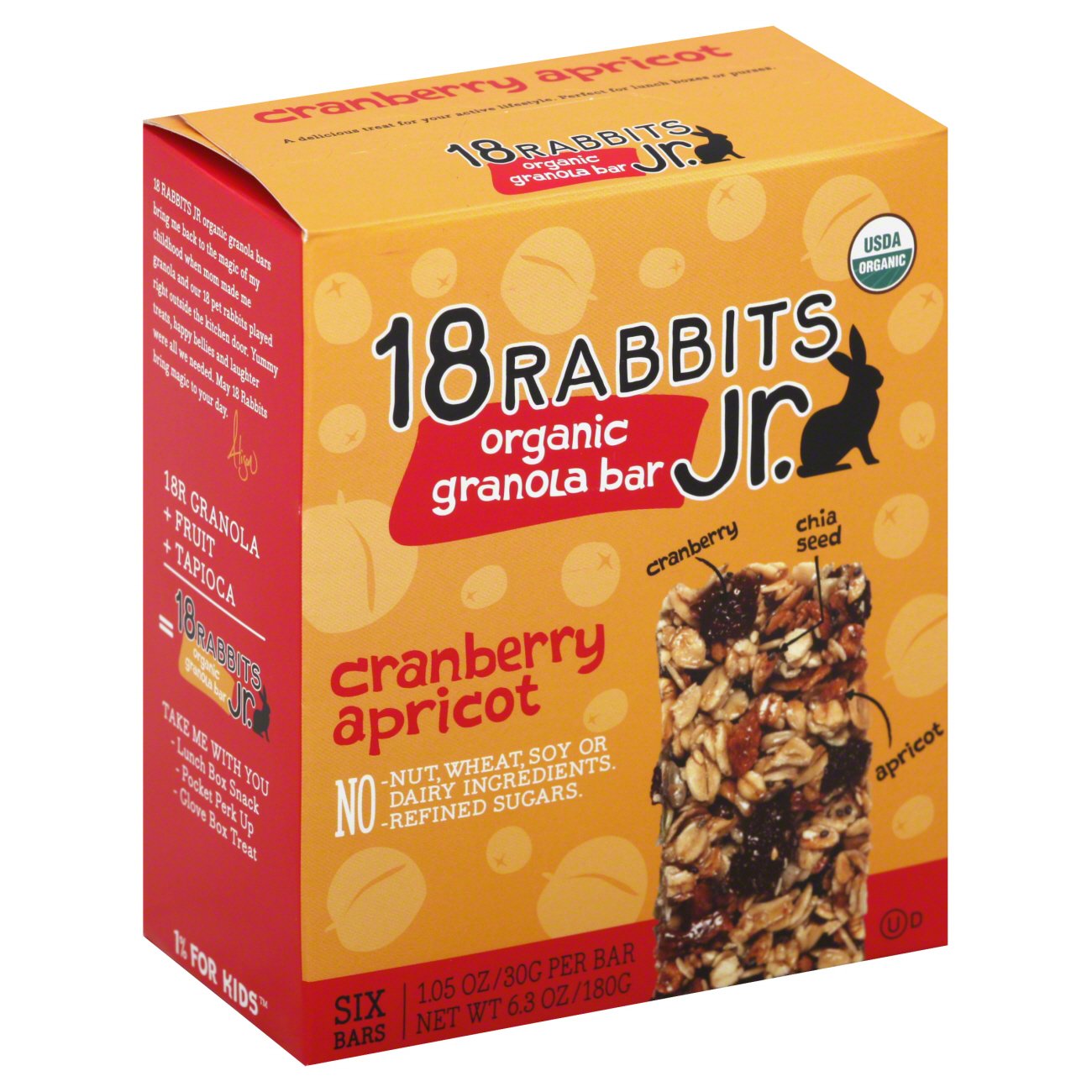 18 Rabbits Jr. Cranberry Apricot Organic Granola Bars Shop Granola & Snack Bars at HEB