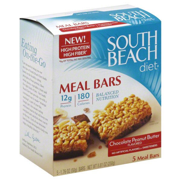 South Beach Diet Chocolate Peanut Butter Flavored Meal Bars - Shop Diet