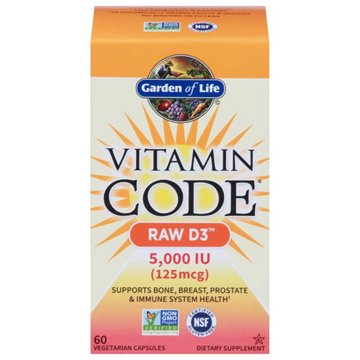 Garden of Life Vitamin Code Raw D3 125mcg Capsules