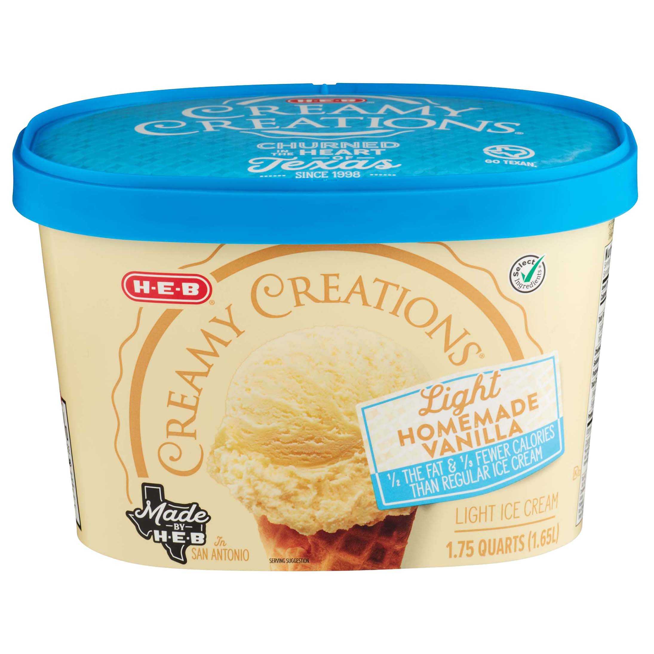 HEB Creamy Creations Churned Light Homemade Vanilla Ice Cream Shop