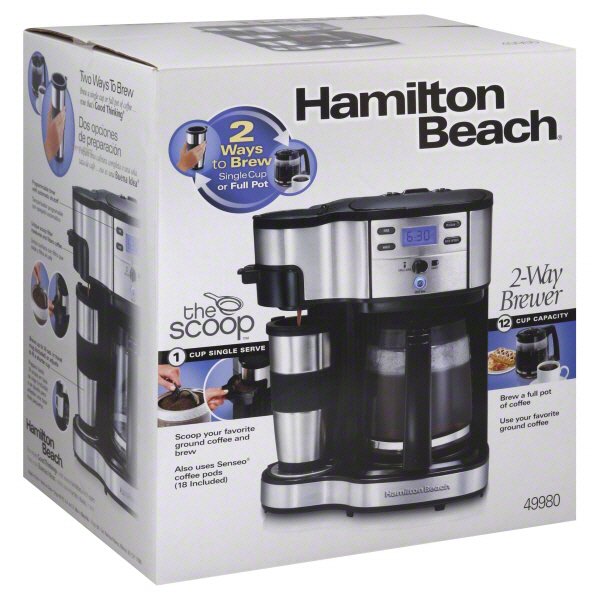 Hamilton Beach 49980 Two Way Brewer Single Serve and 12-cup Coffee