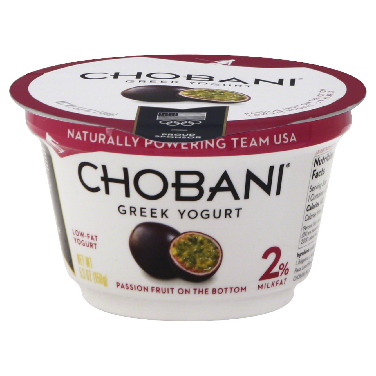 Chobani Low Fat Passion Fruit on the Bottom Greek Yogurt Shop Yogurt