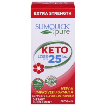 SLIMQUICK Pure Extra Strength Keto Dietary Supplement Tablets, 60 ct