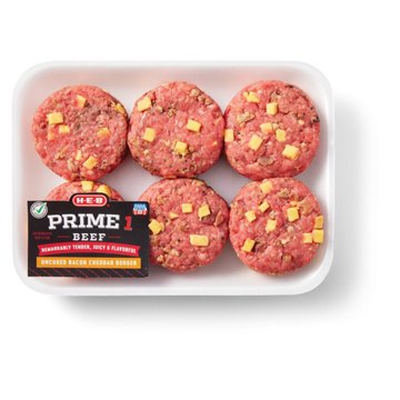 H-E-B Prime 1 Beef Sliders - Bacon Cheddar
