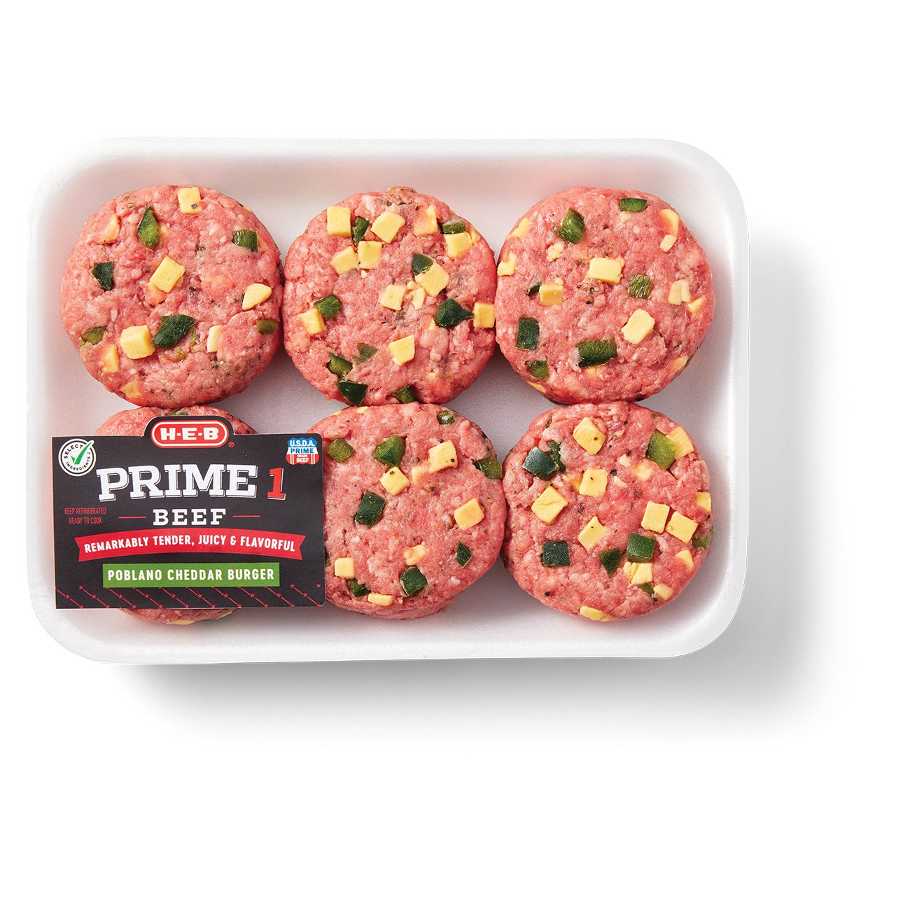 H-E-B Prime 1 Beef Sliders - Poblano Cheese - Shop Meat at H-E-B