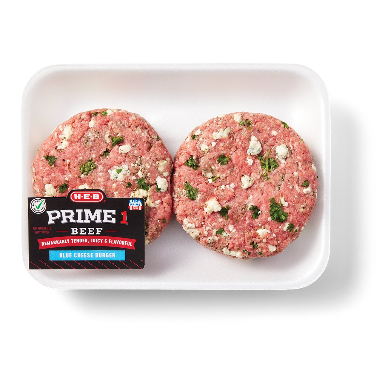 H-E-B Prime 1 Beef Burger Patties - Blue Cheese - Shop Beef At H-E-B