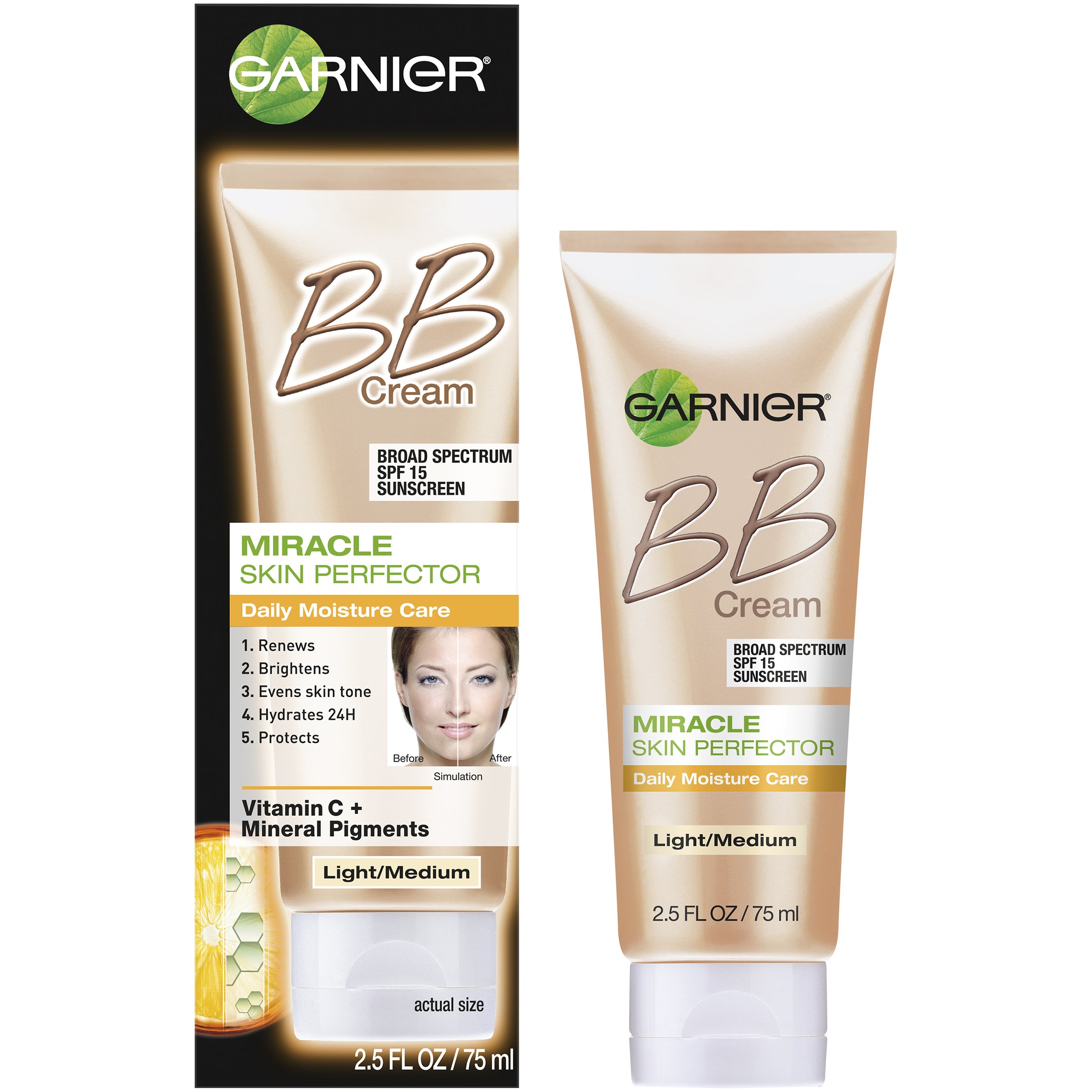 efterspørgsel entusiastisk dobbelt Garnier Skin Renew Miracle Skin Perfector Light/Medium BB Cream - Shop BB  Cream at H-E-B