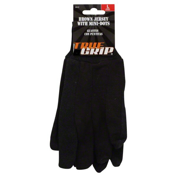 True Grip Brown Jersey with MiniDots Gloves Large Shop Safety