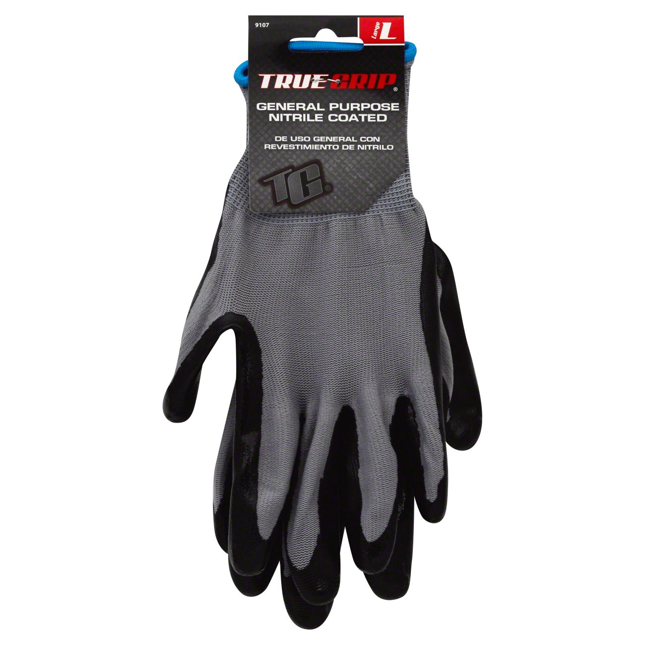 True Grip Gloves, General Purpose, Nitrile Coated, Large