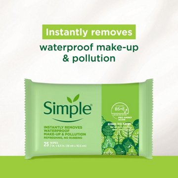 Simple Kind to Skin Cleansing Facial Wipes, 25 ct