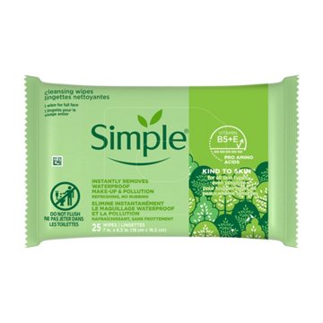 Simple Kind to Skin Cleansing Facial Wipes, 25 ct