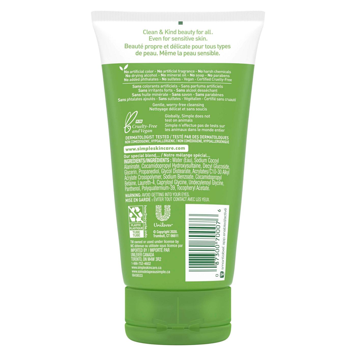 Simple Kind To Skin Moisturizing Facial Wash; image 2 of 3