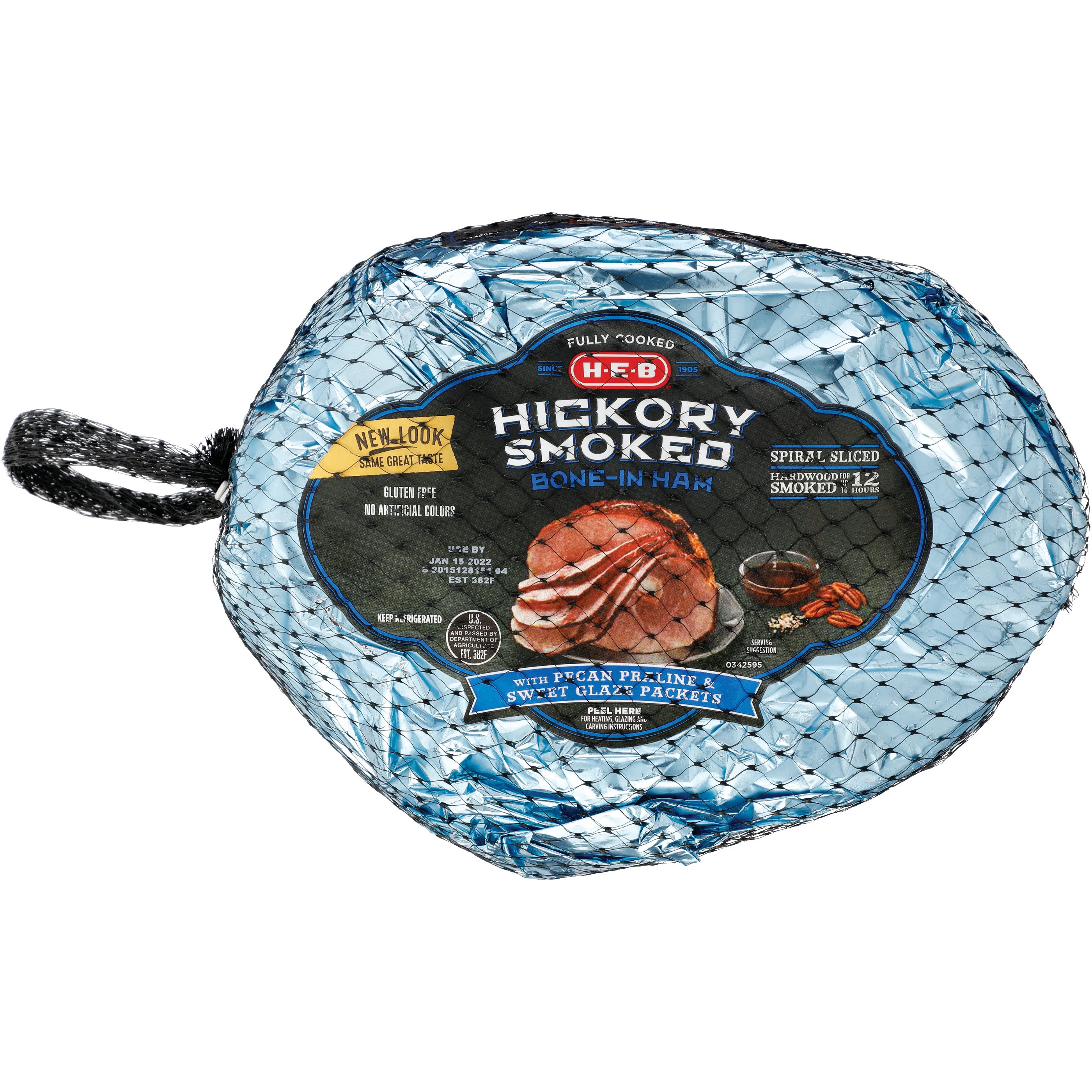 HEB Fully Cooked Bonein Hickory Smoked Spiral Sliced Ham Pecan