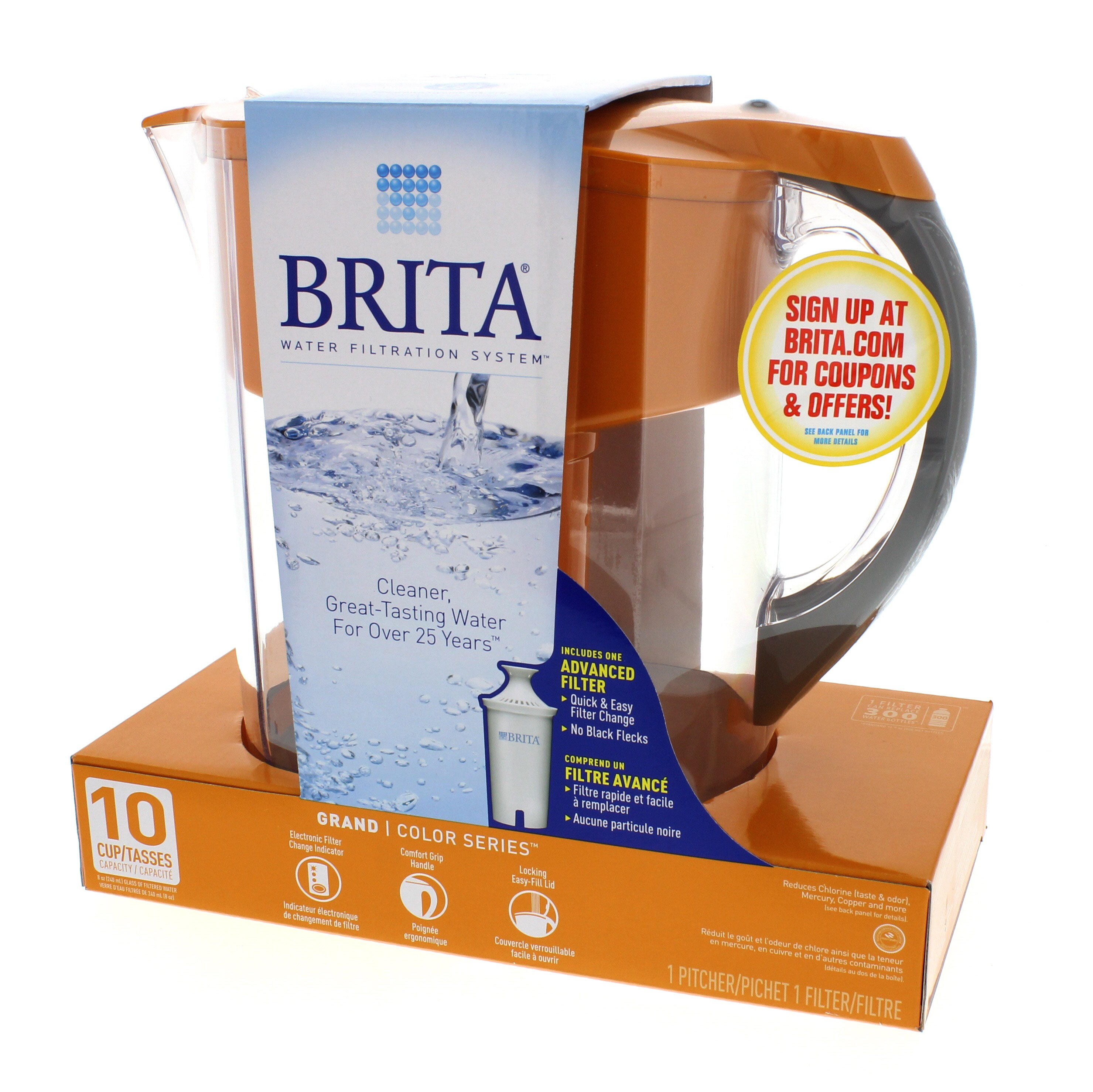 Brita Orange Grand Pitcher - Shop Water Filters at H-E-B