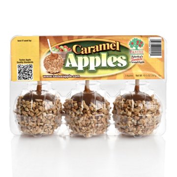 Tastee Caramel Apples with Peanuts, 3 ct