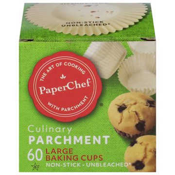 PaperChef Culinary Parchment Large Baking Cups, 60 ct