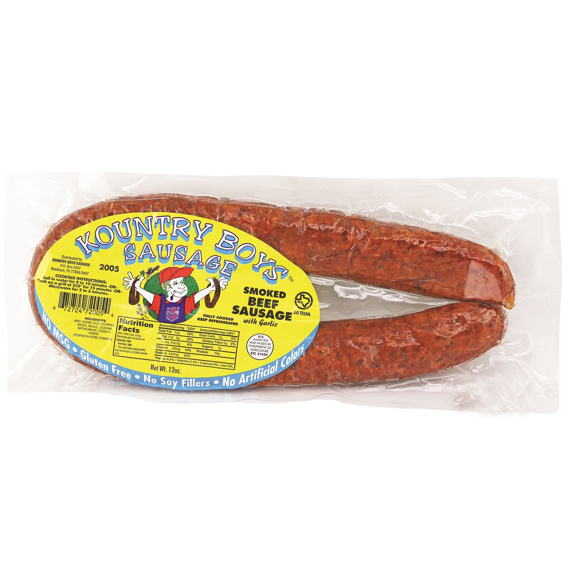 Kountry Boys Sausage Smoked Beef Sausage with Garlic - Shop Sausage at ...