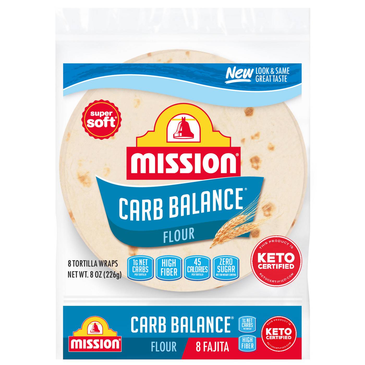 Mission Super Soft Carb Balance Fajita Flour Tortillas 8 Count; image 1 of 4